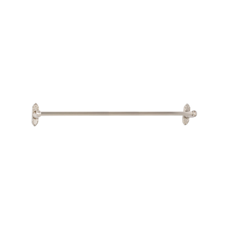 Ribbon And Reed Wall Mounted Towel Bar, Satin Nickel