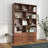 70.87" Tall Bookshelf with 10 Cubes and 3 Doors, 4-Tier Bookshelf, Open Shelf Bookcase with Cabinet