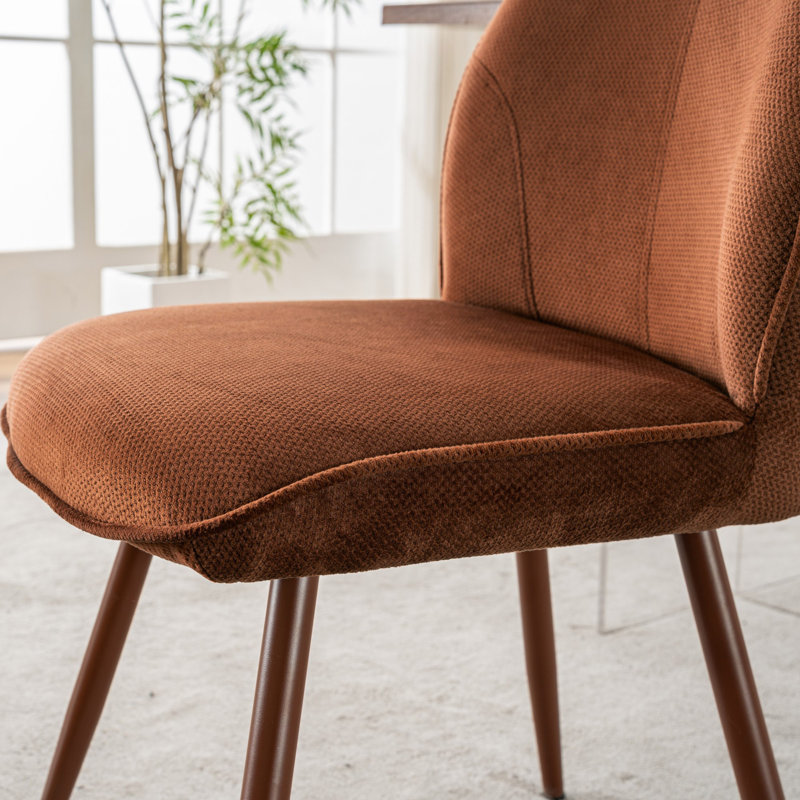 Chaises de salle à manger rembourrées en tissu Monno, 6, Caramel, Caramel