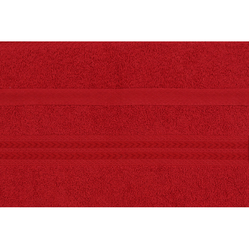 Premium 100% Cotton Wash Towel Set (6 Pieces), Red, 11.8 x 19.7 inches | 500 GSM for Ultimate Softness & Absorbency | Machine Washable at 104°F | Perfect for Home, Gym, Spa & Travel Use
