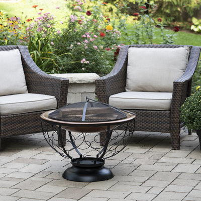 Haga Round Iron Wood Burning Smokeless Fire Pit