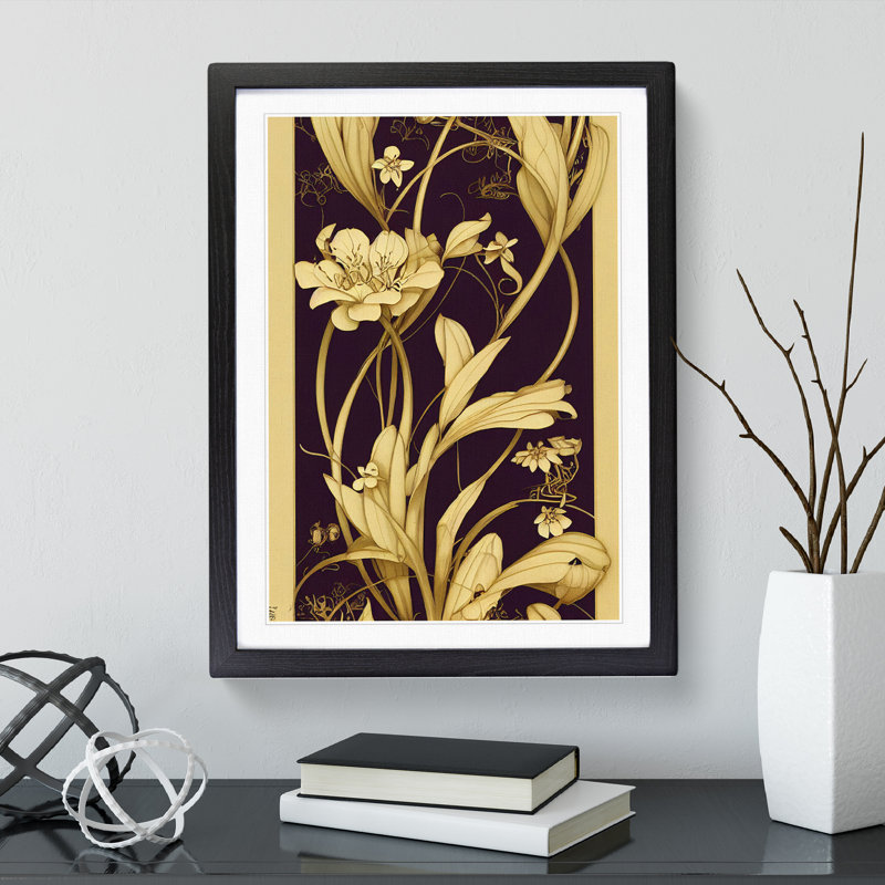 Flowers No.2 - Single Picture Frame Print, 64cm H x 46cm W x 2cm D, Black Framed