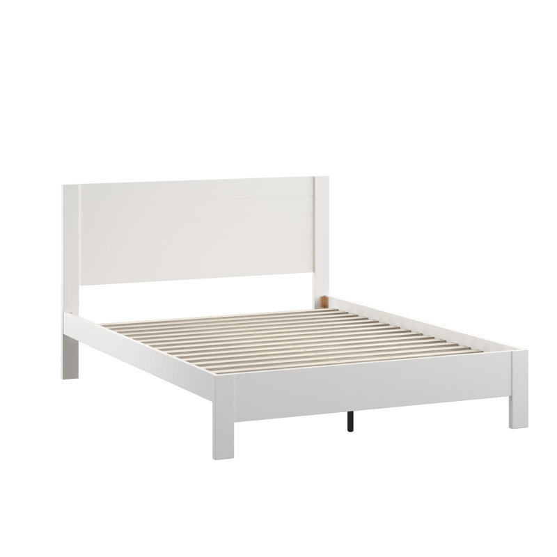 Ayaan Solid Wood Platform Bed, Cream, Full