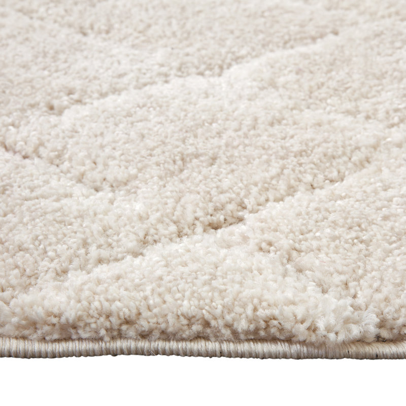 Tapis géométrique rectangulaire touffeté à la machine 7 pi 10 po x 10 pi 1 po crème