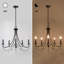 Lustre Empire moderne à 5 lumières noir de 62 cm de large, style bougie, avec accents de cristal, homologué UL
