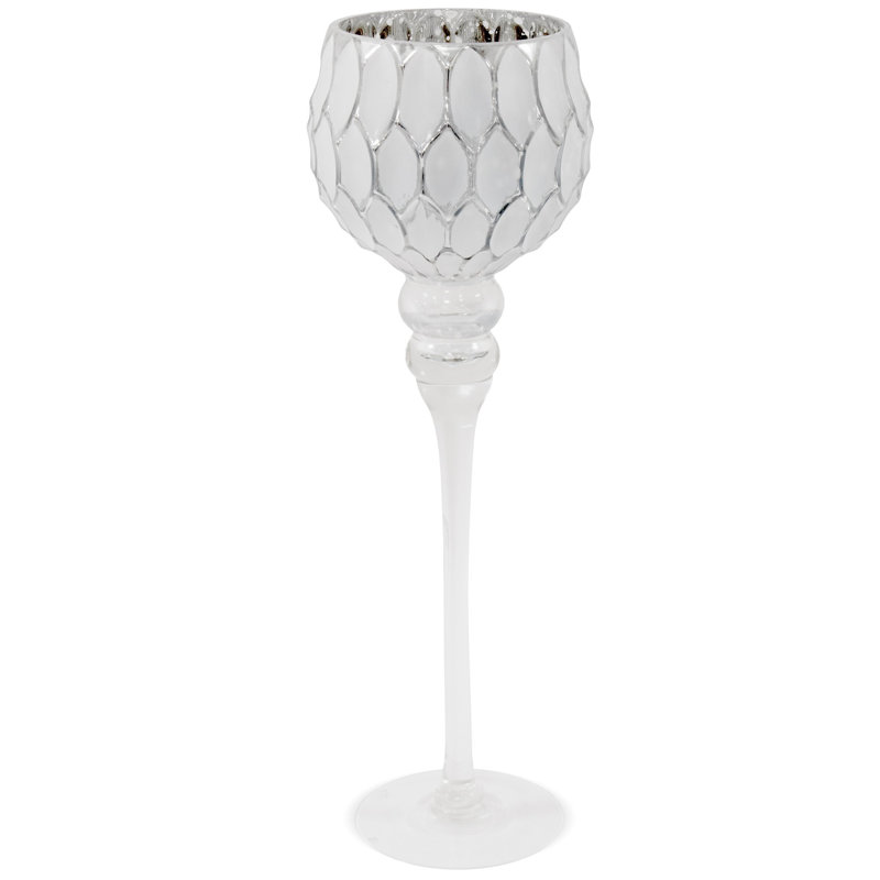Jugtown Glass Tabletop, 40cm H x 13cm W x 13cm D, Silver/White