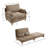 Space-Saving 3-in-1 Convertible Light Brown Sofa Bed Recliner, Mid-Century Modern Design for Small Spaces, Multi-Functional Furniture with Removable Storage Pockets