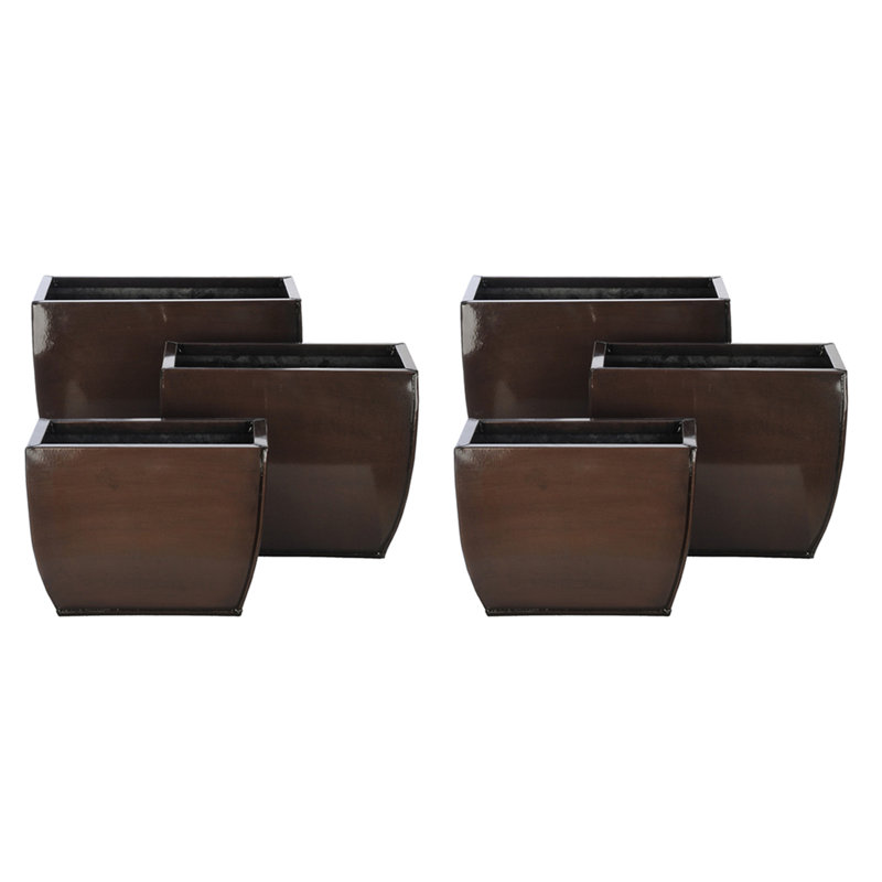 Metal Table Vase, Gloss Brown