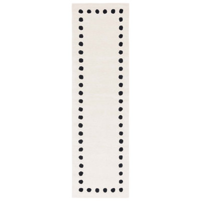 Lexy Ivory Black Polka Dot Hand-Tufted Wool Rug