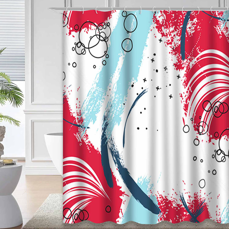 Rideau de douche Stain Trendy Scrapbook, L 72 po x l 84 po