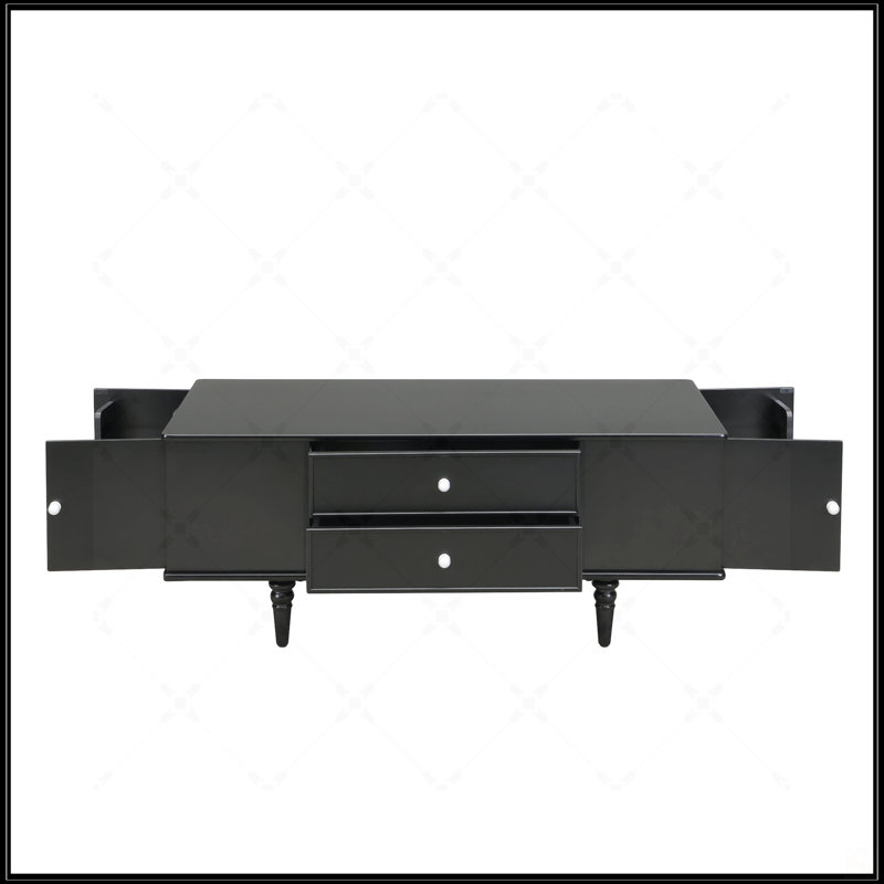 Table basse moderne moderne à quatre tiroirs, Noir