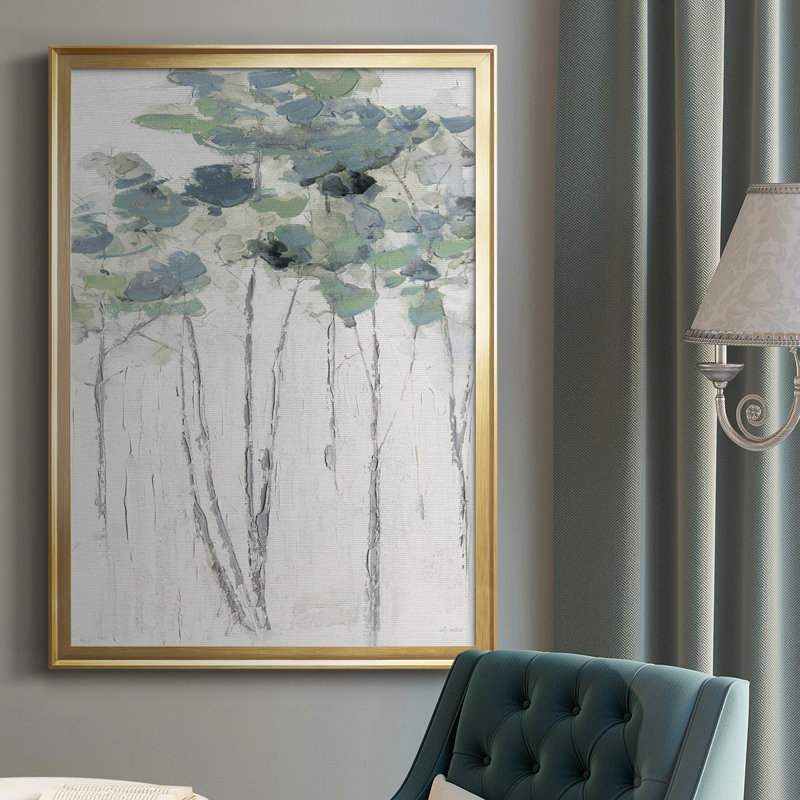 Impasto Tree Line I, reproduction encadrée de qualité supérieure - prête à être accrochée, Or, H 42,5 po x l 30,5 po x P 1 po