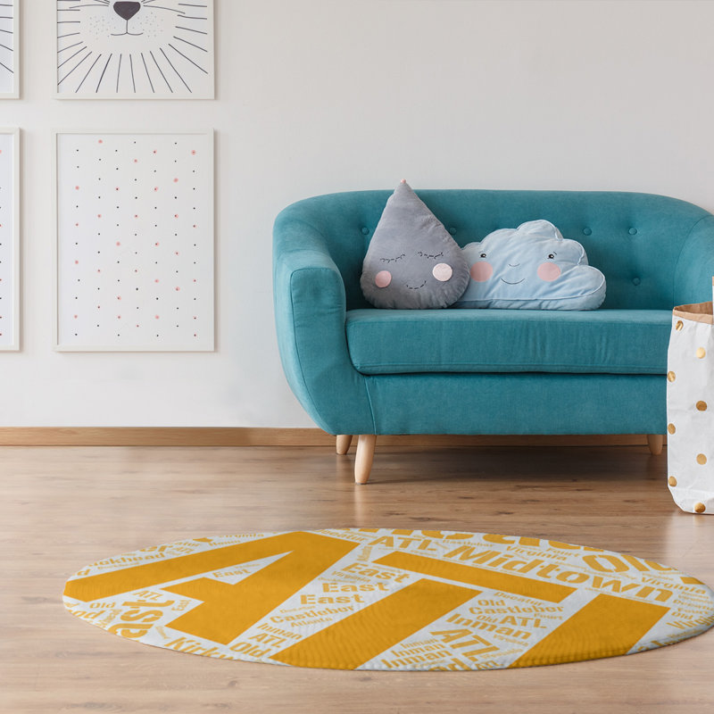 Chenille Indoor Rug, Round 5'