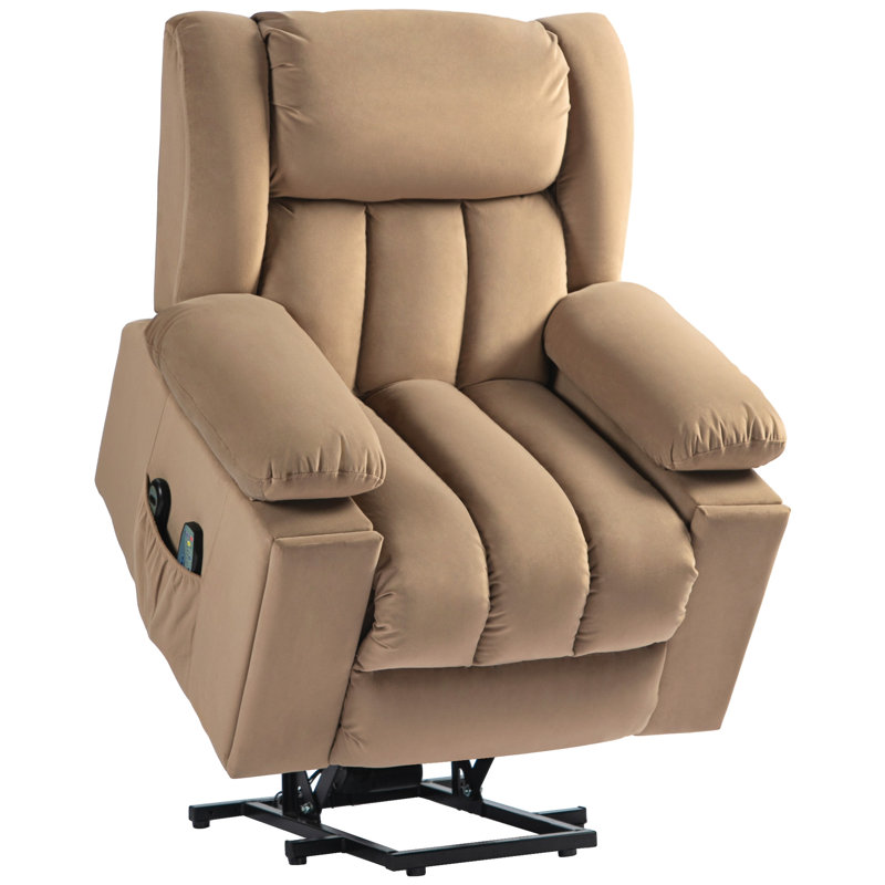 Aroara 101cm Wide Lift Assist Standard Recliner with Massager, Brown