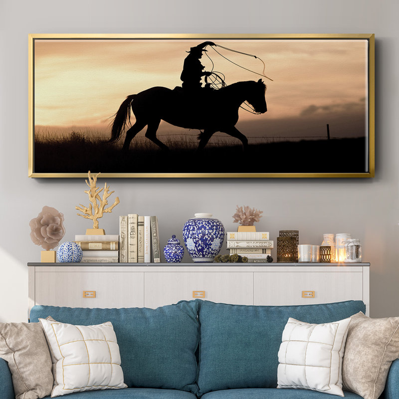 Rope and Ride II- Framed Canvas, H 24 po x l 60 po