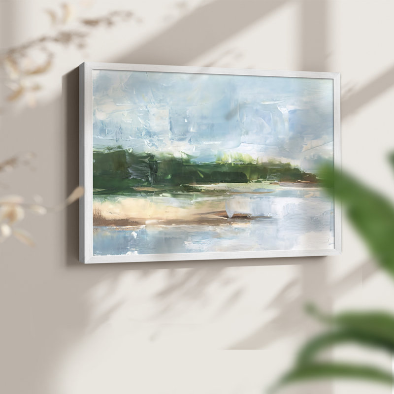 Tropical Shore II - Reproduction encadrée - Restickable, H 16 po x l 20 po, Blanc