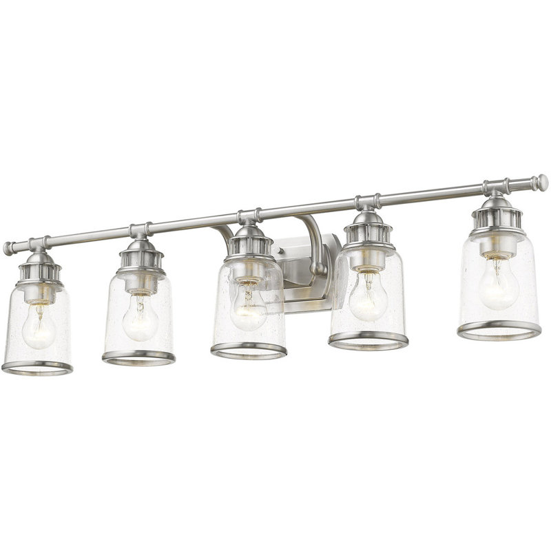 Éclairage pour salle de bain 5 lumières, Nickel brossé