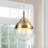 Mariellen 1-Light Gold Globe Glass Pendant with Universal Ceiling Design for Dry Indoor