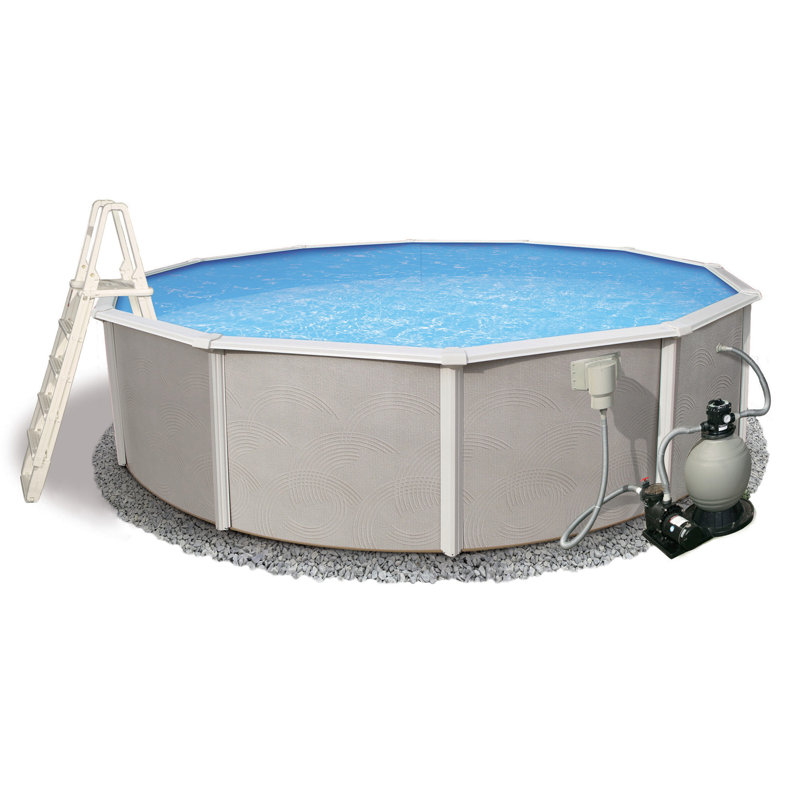 Ensemble de piscine ronde en métal Belize, L 24 po x H 52 po