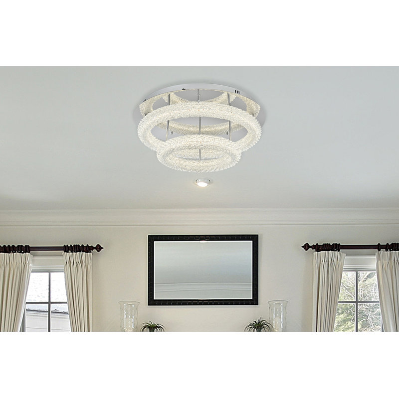 Brindalla LED Flush Mount, 10" H x 26" W x 26" D, Chrome