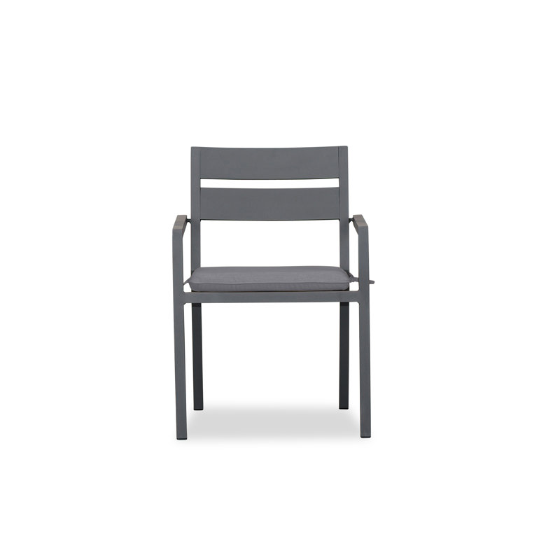 Molina 8 - Person Patio Dining Set with Square Table , Sunbrella® Cushions Included, Slate, Canvas Charcoal Sunbrella® Canvas