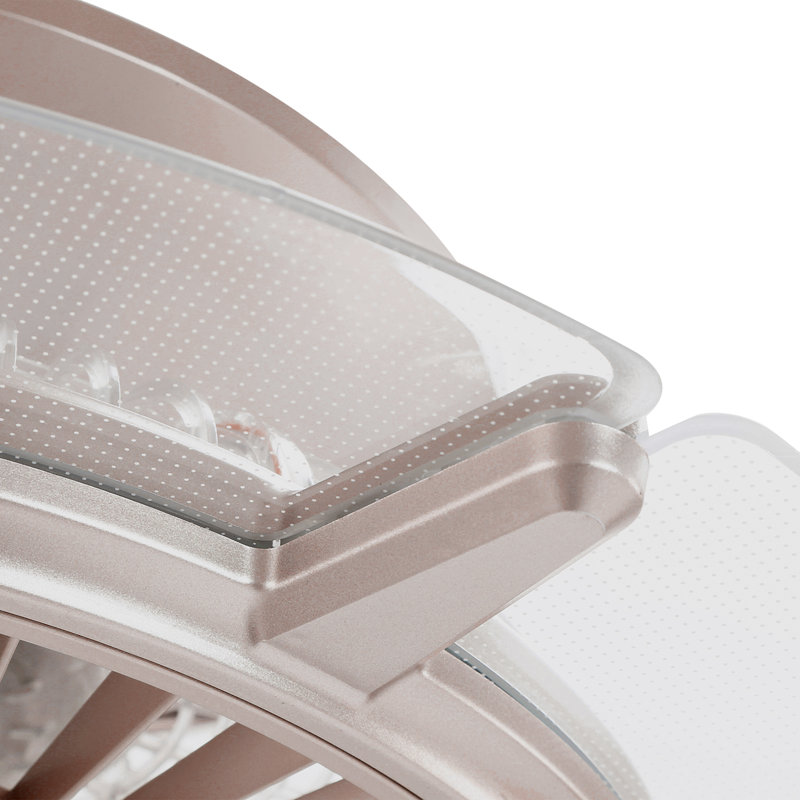 Ventilateur de plafond encastré à DEL 11 pales 11,42 "avec télécommande et ensemble d'éclairage inclus Jayonte, Or champagne