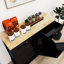 Armoire de rangement à poubelle noire pour la cuisine - deux compartiments, deux contenants polyvalents, spacieux et pratiques