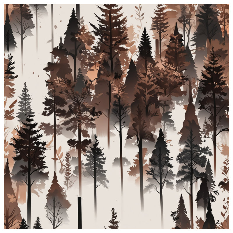 Rideaux de douche Foggy Forest Silhouette, 70 po L x 84 po H