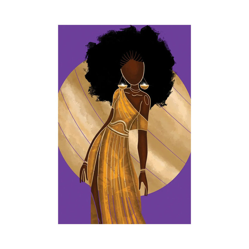 Libra par Coloured Afros Art - impression sur toile tendue, H 18 po x l 12 po x 1,5 po