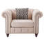 Chaise en lin beige Aurelia avec coussin