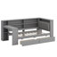 Lit plateforme en bois avec tablettes de rangement, tiroirs, station de charge, DEL, bureau et tête de lit tapissier-225808089-225808088