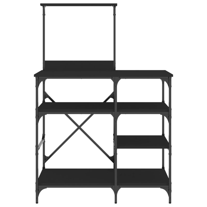 Baker's Rack 90X40x132 Cm Engineered Wood And Metal, Black
