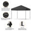 10x10 ft Pop Up Canopy Tent, One-Push Setup, 3 Adjustable Heights, Portable Roller Bag, 4 Weight Bags, 8 Stakes & 4 Guy Ropes for Outdoor Use, Black-128783121