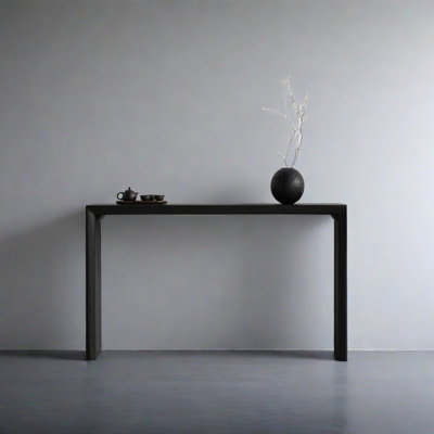 Retro Minimalist Carbonized Console Table
