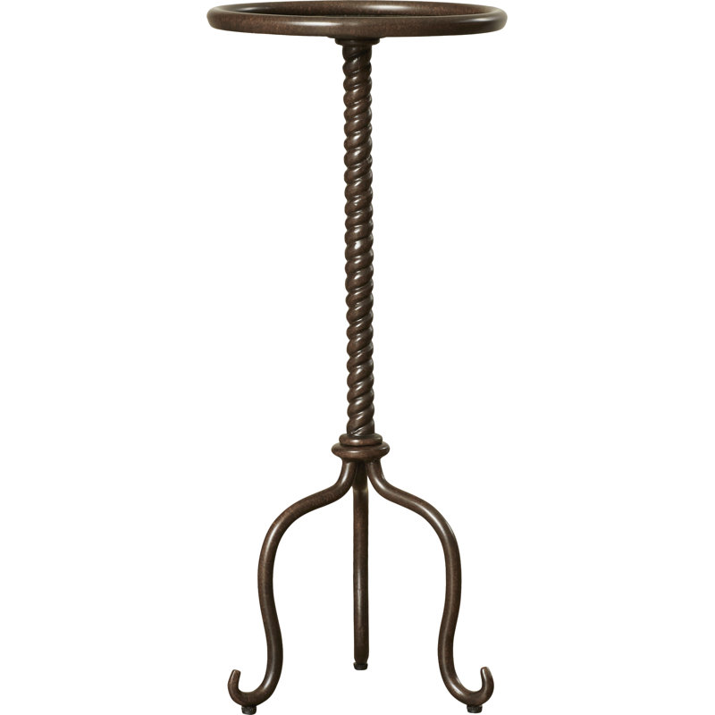 Cahill 12 in. W Metal Pedestal Base Side Table, Bronze