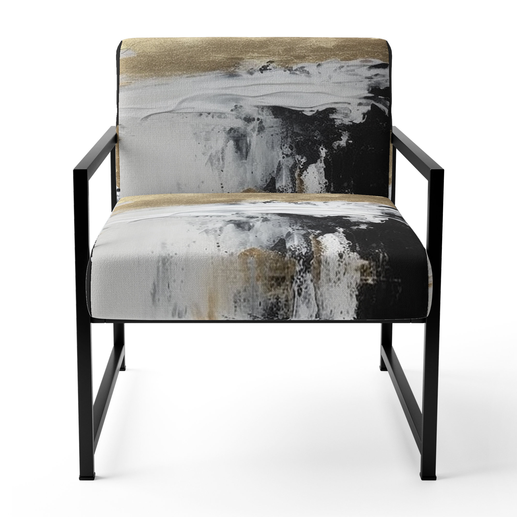 East Urban Home Horizontal Dimensions Abstract Gold Black - Upholstered ...