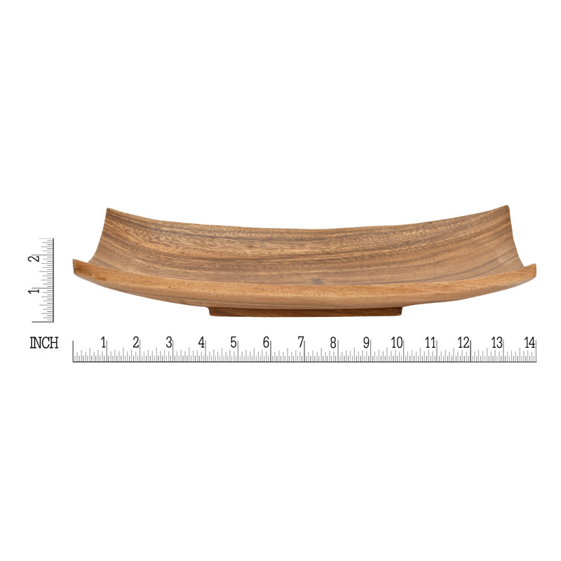 Assiette décorative en bois brun Ako