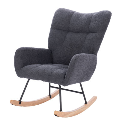 Teddy Upholstered Nursery Rocking Chair For Living Room Bedroom -  George Oliver, 8C2B21CD3C8540CFB439FB89B4475B67