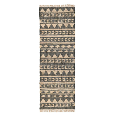 Camille Geometric Area Rug in Black/Beige