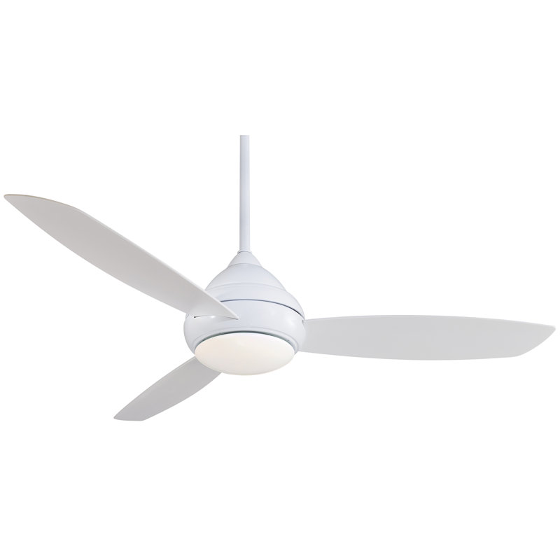 58" Concept I Wet 3 - Blade Outdoor LED Propeller Ceiling Fan with Wall Control and Light Kit Included, Brushed Nickel