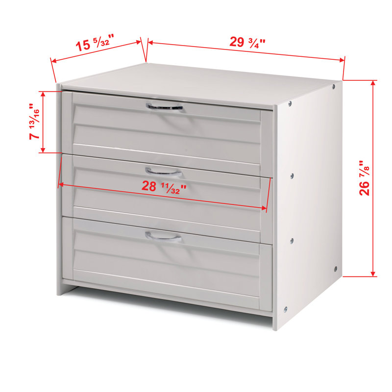Hagen 3 Drawer Chest, White