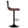 Rawlinson Adjustable Height Low Back Bar Stool with Leather Seat and Metal Base