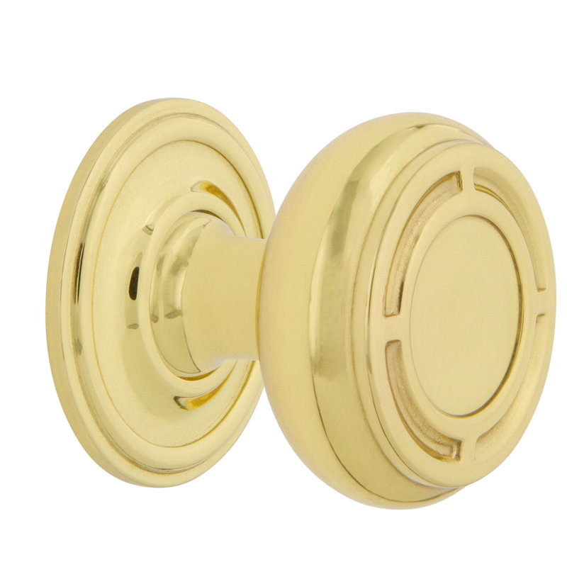 Mission 1 3/8" Diameter Round Knob, Unlacquered Brass