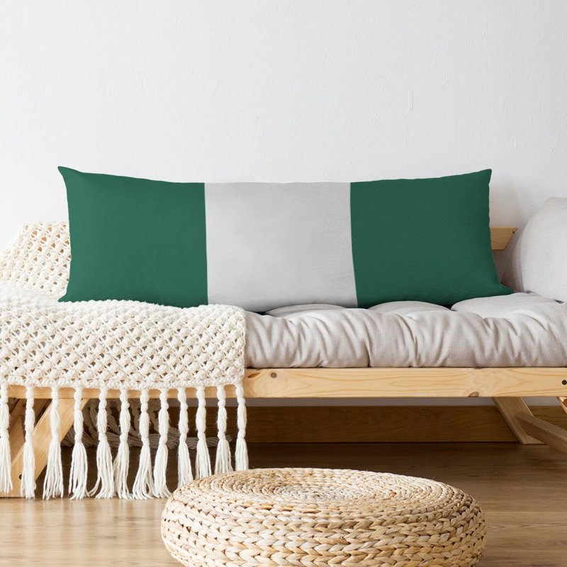 Stripes Medium Polyester/Polyfill Body Pillow, New York Big Football, Green/White