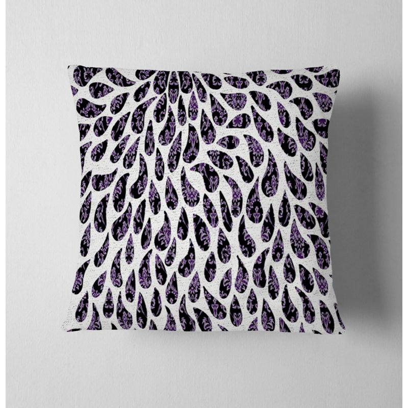 Throw Pillow Cover Only, H 16 po x l 16 po, Blanc / cachemire mauve 1