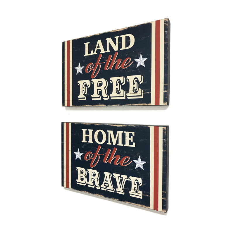 Ensemble de 2 art mural Land of the Free