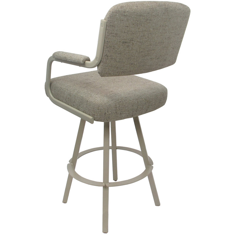 Tabouret pivotant rembourré Cessna, Bois flottant, Beige, Counter Stool (26" Seat Height)