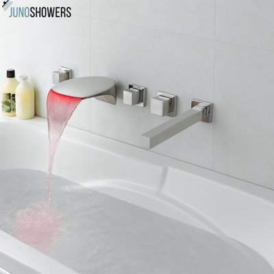 Robinet De Baignoire En Laiton , Ensemble De Mitigeur De Baignoire Cascade Avec Douchette, Robinet De Baignoire, Robinetterie De Baignoire Dorée, Montage Mural, Mitigeur De Baignoire - Bricolage