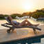Ensemble de chaise longue de 80 po en osier de patio, fauteuil inclinable d'extérieur en rotin avec roulettes, table d'appoint coulissante, dossier réglable pour le bord de la piscine-1327612765-1327612764