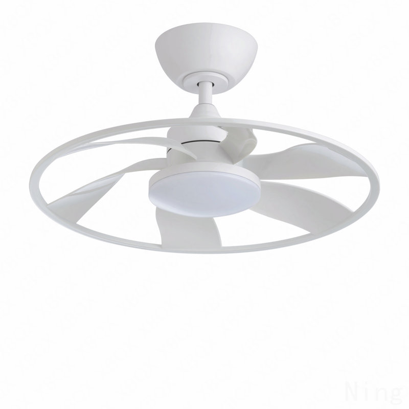 Light Pro 22 po Ventilateur de plafond DEL d'intérieur avec moteur à courant continu, Blanc, Blanc